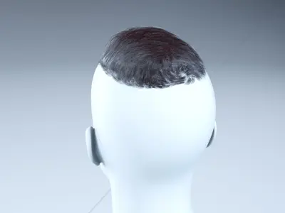 Simple short haircut military hairdcards Low Poly  Low-poly 3D model