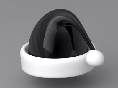 Christmas Hat Black 3D model
