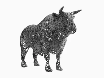 Bull Wire Statue 3D model