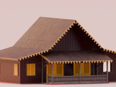 Traditional Houses - Rumah Kebaya Low-poly 3D model