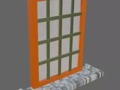 Window  3D model  low-poly Low-poly 3D model