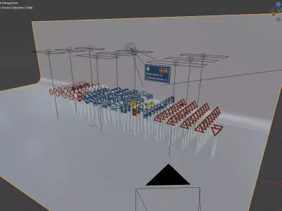Nederlandse verkeersborden set - Dutch traffic signs - Blender 3D model