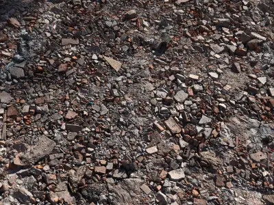 Surface made of construction debris 3D model