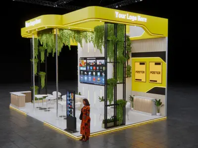 EXHIBITION BOOTH 9X6M I SKETCHUP  3D model