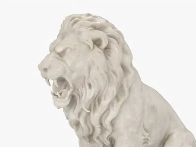  Lion Statue Sitting Angry 