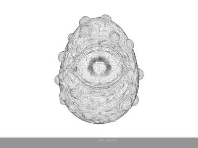 Low Poly Stylized Alien Monster Egg - PBR Low-poly 3D model