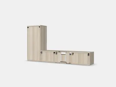 BESTA TV storage combination-glass doors 2 Low-poly 3D model