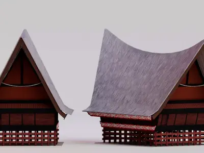 Traditional Houses - Rumah Bolon Low-poly 3D model