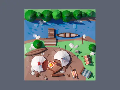 land 68A Low-poly 3D model