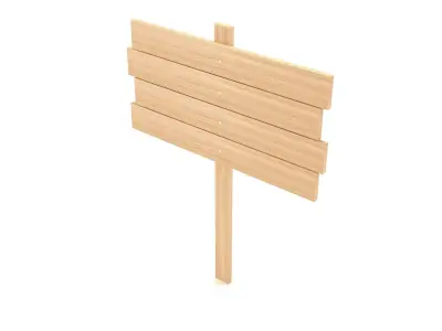 Wooden Signboard 3D model