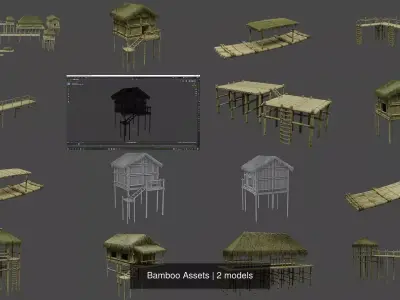 Bamboo Assets 3D Model Pack