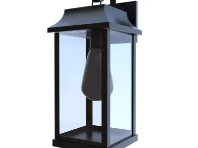 Outdoor Wall Lantern 3d Model  PBR   FBX OBJ GLB USD Free low-poly 3D model