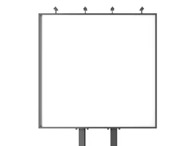 Advertising Street Billboard 2 Type - rectangular square banner 3D model