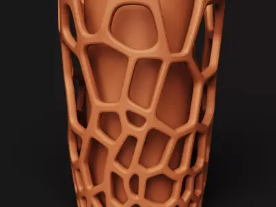 Voronoi Geometric Planter - Modern 3D Printed Flower Pot  Free 3D print model