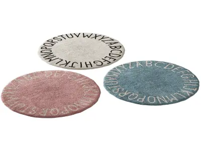 389 Rug ABC natural black by Lorena Canals carpet kit for kids 3D model