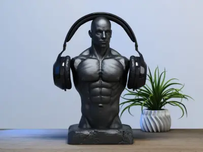 Anatomy bust Headphone Stand  Human anatomy Headset Stand 3D print model