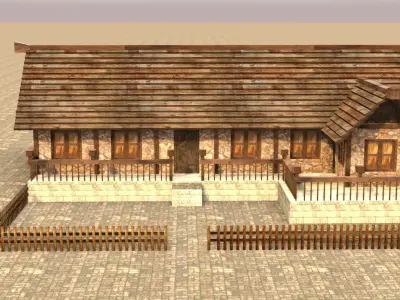 Medieval house sixteen 11 Low-poly 3D model