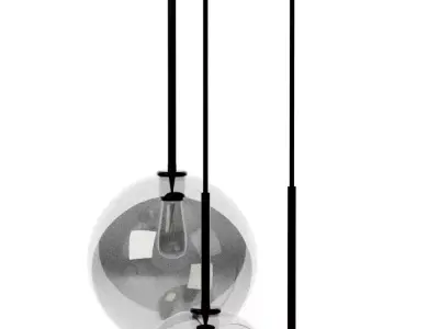Sculptural Light Chandelier Dark Bronze Clear Glass Globe Mixed Low-poly 3D model