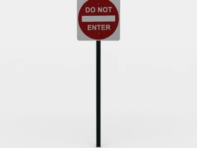 Do not enter sign Low-poly 3D model