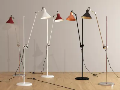 N215 floor lamp with shade 3D model