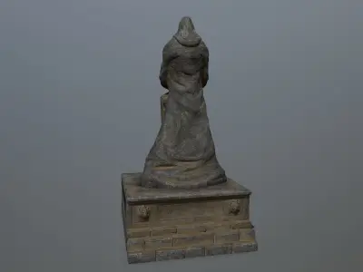 statue 3 lord of rings Low-poly 3D model