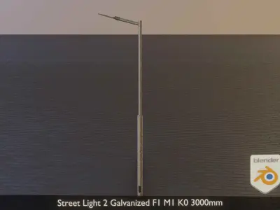 Street Light 2 Galvanized F1 M1 K0 3000mm Low-poly 3D model