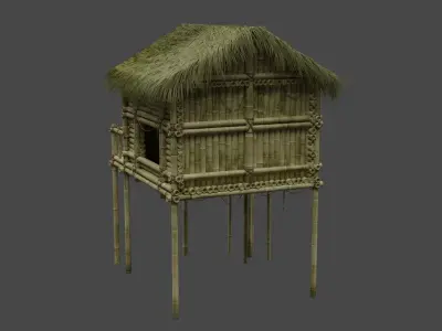 Bamboo House 3D model