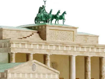Brandenburg Gate in Berlin np1 Low-poly 3D model