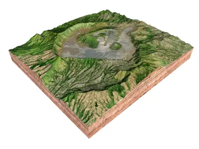 Mount Bromo Volcano Indonesia 3D model