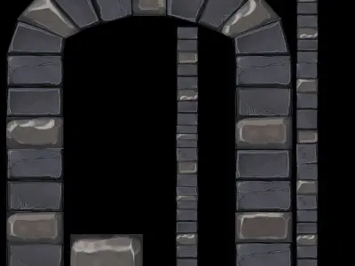 Low Poly Medieval Door Low-poly 3D model