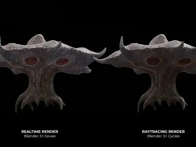 Alien Mushroom Plant Low-poly 3D model