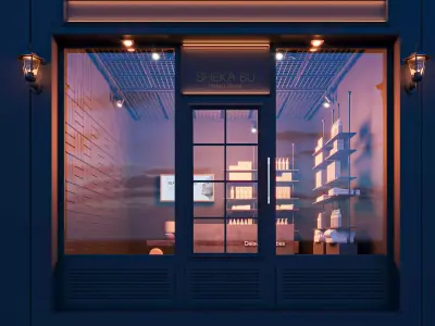 Retail Store Front interior and Exterior 3D model