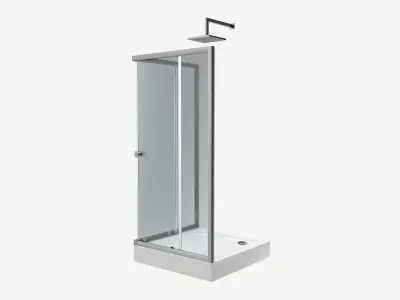 Corner Square Shower Enclosure 3D model