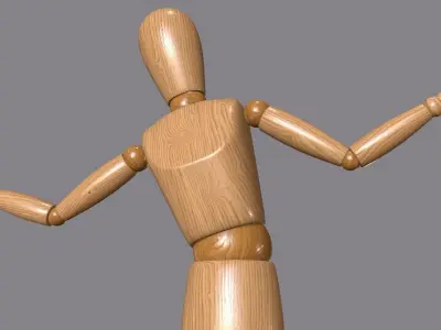 Wooden Dummy Low-poly 3D model