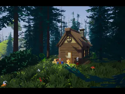 Stylized Forest Environment - UE5 Low-poly 3D model