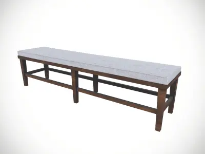 Metal Bench Low-poly 3D model shop