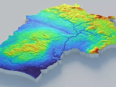 Lithuania Lietuva Terrain Country 3D model