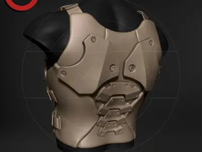 Sci fi character Torso armour v6 highpoly zbrush 3D model