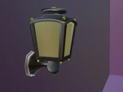 Vintage Wall Lamp Low-poly 3D model