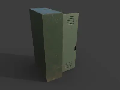 Old Metal Locker Low-poly 3D model