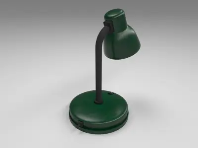 Modern table lamp green Low-poly 3D model