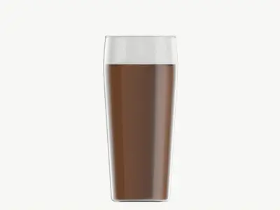 Beer glass with foam 06 3D model