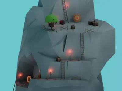 Low Poly Cliff Challenge Environment Low-poly 3D model