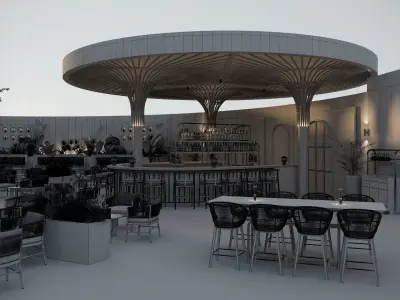 Cafe Restaurant 3D Model 3D model