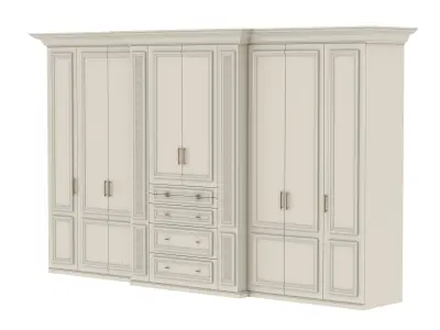Wardrobe with drawers and doors 3D model purchase