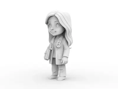 Female Doctor Chibi 3D Printable 3D print model