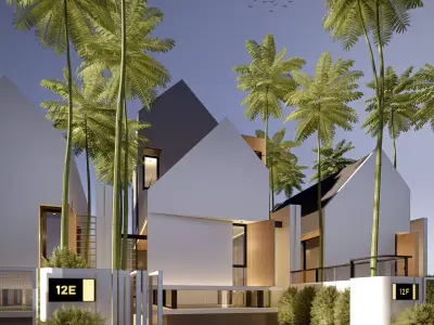 3D Model house Modern Minimalist Tropical 2 Story 3D model