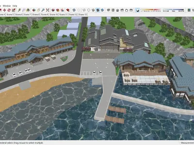 Sketchup Recreational and tourist complex 215 3D model