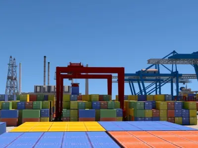 3D  Cargo Dockyard 3D model