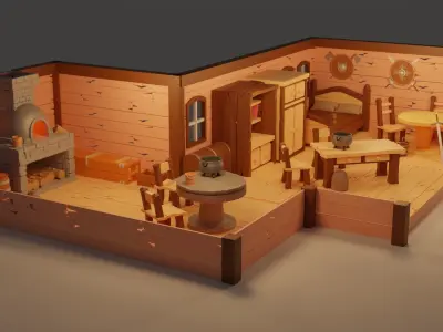 Medieval Furniture Set 3D print model